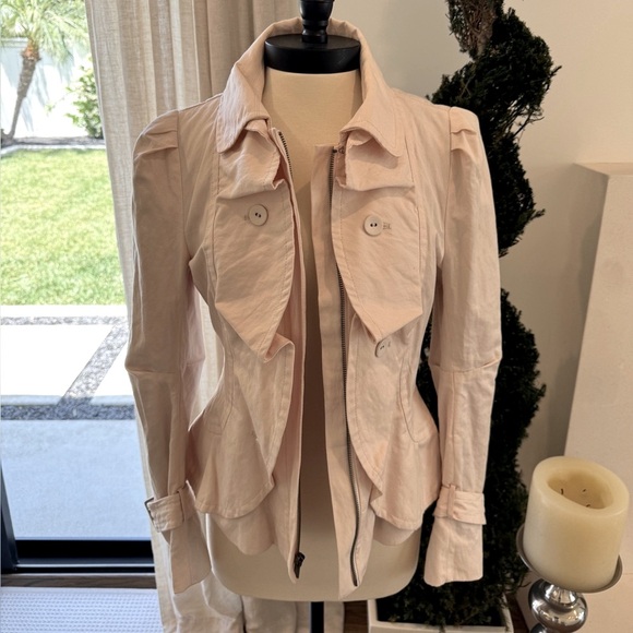 BCBG Ruffle Jacket - Petal Pink Size M - Picture 3 of 12